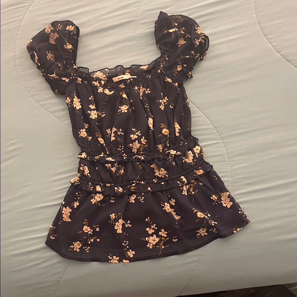 Miami Navy Floral Blouse